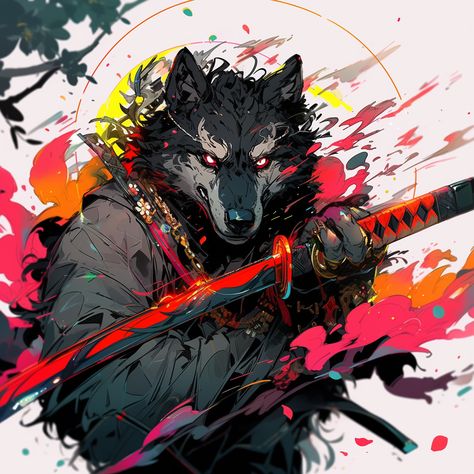 2) Afro Samurai Wolf --niji 5 #nft #AI #art #painting #nftartist #AIartgallery #DigitalArt #artwork #AIart #generativeart #GenerativeAI #artwork #artist #artistsofinstagram Wolf Samurai, Samurai Wolf, Afro Samurai, Nft Art, Generative Art, Art Anime, Anime Character Design, Anime Art, Art Painting