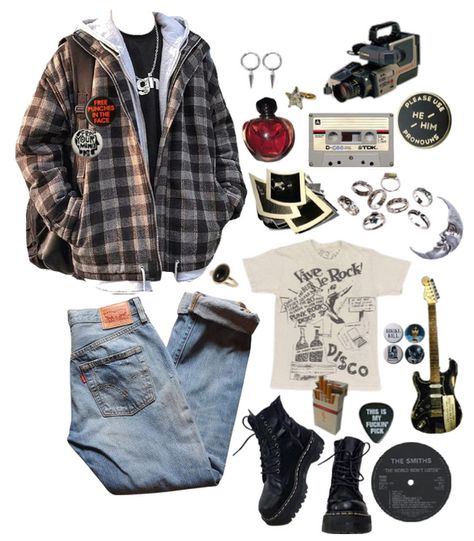 Grunge 80s Aesthetic, 80s Grunge Outfits, Mood Clothes, 80s Rock, Grunge Outfit, 80s Aesthetic, Swaggy Outfits, Outfit Shoplook, Black Stone