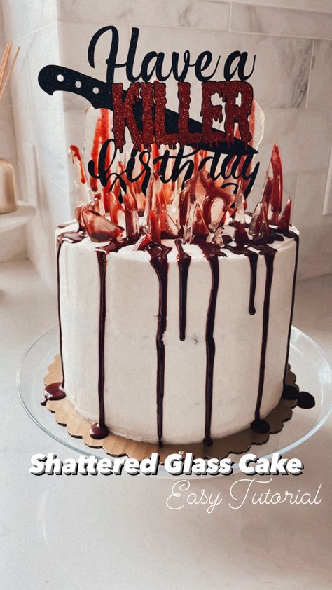 Edible Blood Recipe, Edible Blood, Sprinkle Drip Cake, Scary Halloween Cakes, Twist Ideas, Horror Cake, 19th Birthday Cakes, Scary Cakes, Halloween Birthday Cakes