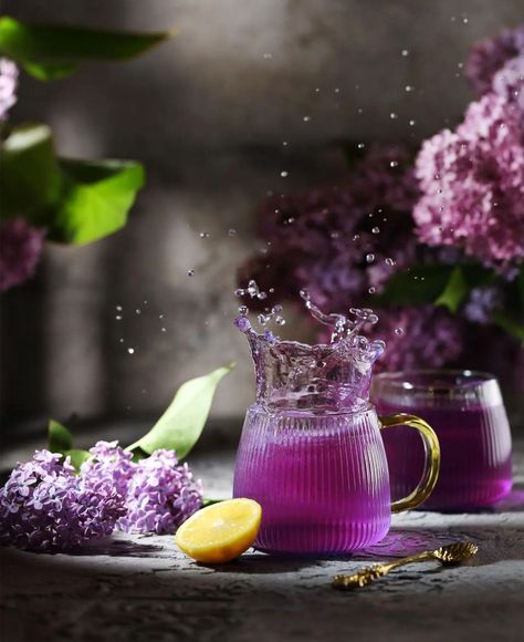 Butterfly Pea Tea, Purple Drinks, Summer Coolers, Lavender Lemonade, Fresh Drinks, Refreshing Summer Drinks, Photography Themes, Thai Tea, Fruit Water