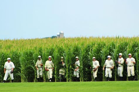 Thirty years after the release of the wholesome baseball movie Field of Dreams, its filming location continues to draw more than 100,000 visitors annually thanks to an adoring fan base and its seemingly untouched . Baseball Movies, Baseball Pictures, Real Ghosts, Dream Photography, Field Of Dreams, Cool Poses, All Movies, Mississippi River, Waiting In Line