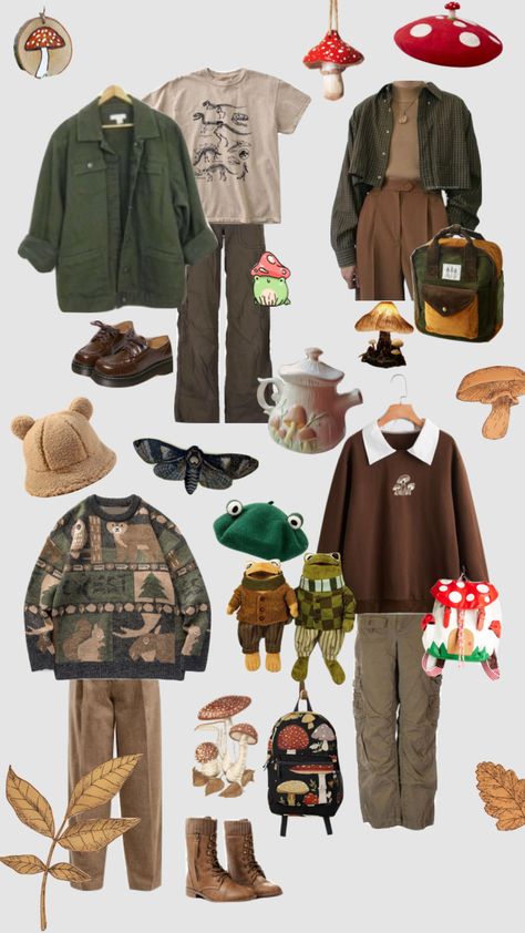 Cottagecore Aesthetic Male Outfits, Fairy Core Guy Outfits, Frog And Toad Aesthetic Clothes, Cottagecore Outfits For Men, Goblin Aesthetic Outfits, Cottagecore Gender Neutral, Indie Outfits 2023, Cottagecore Style Men, Baggy Cottagecore Outfits