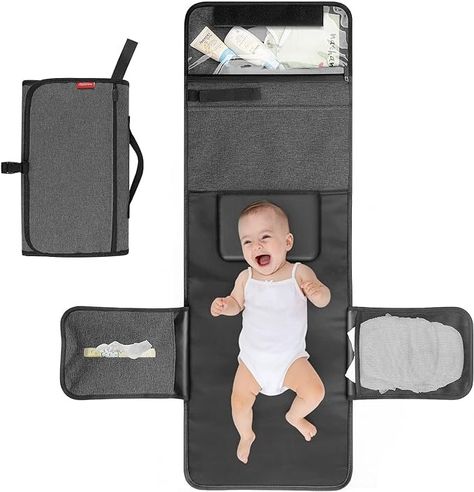 ALLONWAY Baby Changing Mat, Portable Nappy Changing Mat, Foldable Travel Changing Mats with Storage Pockets for Toddlers Infants & Newborns Home Outside : Amazon.co.uk: Baby Products Travel Changing Mat, Home Outside, Baby Changing Mat, Home Daycare, Changing Mat, Baby Changing, Baby Head, Baby Products, Infants