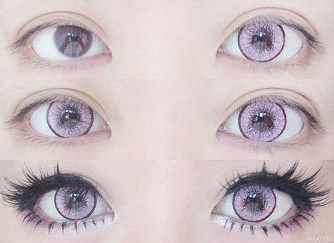 Anime Make-up, Anime Eye Makeup, Gyaru Makeup, Halloween Contact Lenses, Anime Makeup, Kawaii Makeup, Halloween Contacts, Circle Lenses, Pink Eyes