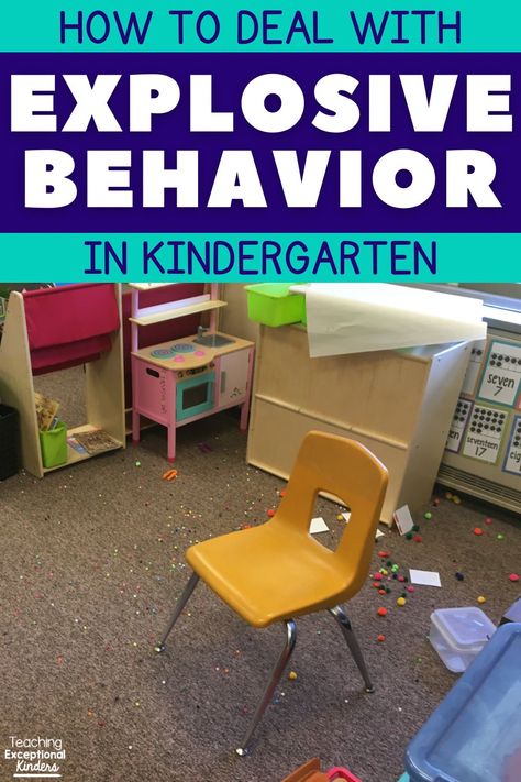 It can be disheartening when you have a student who often exhibits out-of-control behavior. In this post, I'm sharing tips and resources to help you deal with explosive behavior in kindergarten. Click here to take a closer look at these behavior management tips for kindergarten. Bad Behavior Kids, Kindergarten Behavior Management, Behavior Chart Preschool, Preschool Behavior Management, Kindergarten Management, Kindergarten Behavior, Preschool Behavior, Positive Behavior Intervention, Positive Behavior Management