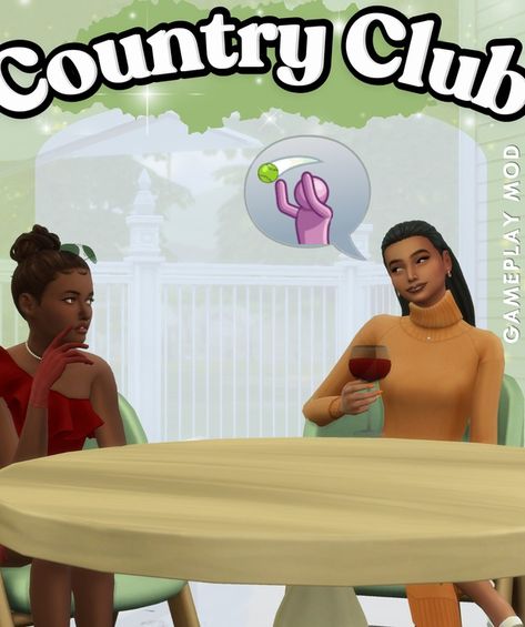 Join a Country Club Mod | Patreon The Sims 4 Packs, Sims 4 Game Mods, Sims 4 Expansions, Tumblr Sims 4, Sims 4 House Design, Sims 4 Gameplay, Sims Games, New Mods, Love Triangle