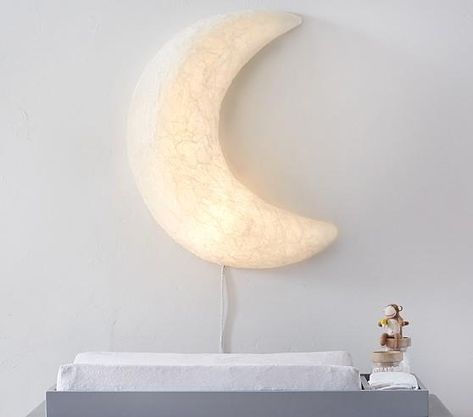 White Paper Mache Lightup Moon Paper Mache Light, Dimensional Wall Art, Point Light, Dimensional Wall, Free Interior Design, Kids Rooms, Design Help, Nurseries, Decor Lighting