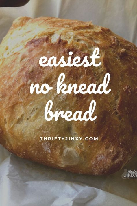 Make a delicious crusty on the outside and soft on the inside bread using only 3 ingredients when you try this easy no knead bread recipe. #bread #easybread #nokneadbread #3ingredients #easybaking Simple Homemade Bread, Fast Bread, Crusty Bread Recipe, Homemade Bread Recipe, Peasant Bread, No Yeast Bread, Knead Bread Recipe, Homemade Bread Recipes Easy, Homemade Bread Easy