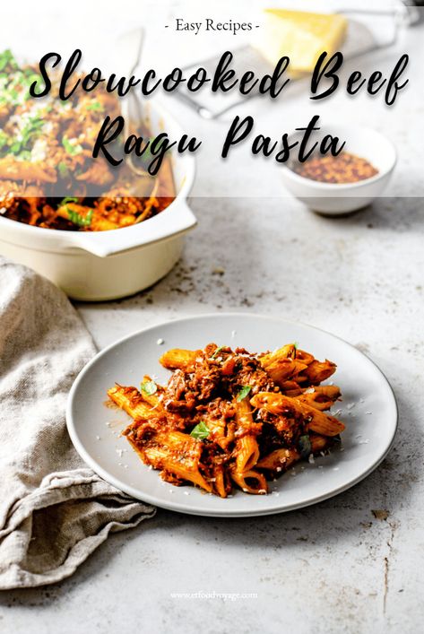 Slow-cooked Beef Ragu Pasta Recipe - ET Food Voyage Beef Ragout Pasta, Beef Ragu Pasta, Beef Ragout, Ragu Pasta, Beef Ragu, Tender Meat, Bolognese Recipe, Slow Cooked Beef, Pasta Ingredients