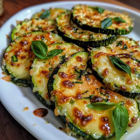 Cheesy Garlic Zucchini Steaks – Page 2 – 99easyrecipes Garlic Zucchini Steaks, Garlic Butter Zucchini Skewers, Cheesy Garlic Zucchini Steaks, Zucchini Steaks, Zucchini Dishes, Garlic Zucchini, Veggie Ideas, Easy Zucchini Recipes, Veggies Recipes