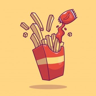 Catalyststuff | Freepik Fries Cartoon, Potatoes Fries, Food Fries, Fries Chicken, Seasoned Fries, Vector Icons Illustration, Cartoon Posters, Cartoon Wall, Creative Content