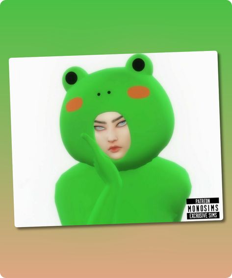 Just a frog head :/ Hat Category Follow Me : tumblr More Sims : patreon Preview/Update New Sims : MyBlog New Sims Upload Every Week! Reshade Recommended Presets for My Sims DOVE RESHADE Thank For Support! Author: Monosims Learn more at: patreon.com #sims4cc #gaming #sims4 #sims #accessories Sims Patreon, Sims Accessories, Panda Mask, Mod Jacket, Sims 4 Cc Download, My Sims, Tools And Toys, Best Sims, About Me Blog