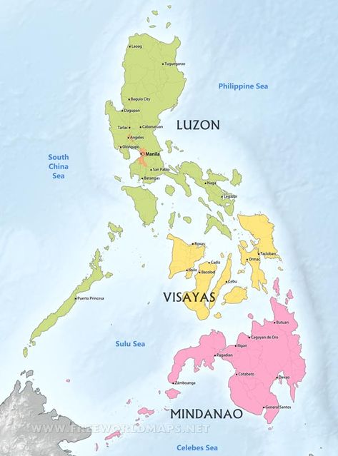 Philippines Map Luzon Visayas Mindanao Map, Philippines Cities, Regions Of The Philippines, Philippine Map, Philippines Cebu, Philippines Travel Guide, Word Map, Geographical Features, Puerto Princesa