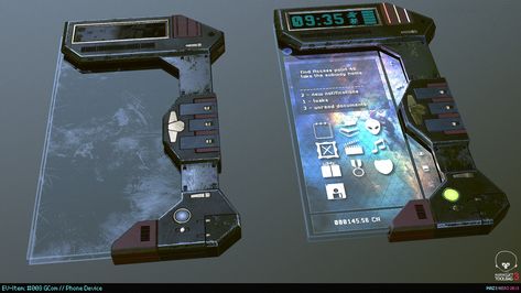 ArtStation - GCom - Sci-fi Phone Device Future Technology Concept, Sci Fi Props, Sci Fi Tech, New Technology Gadgets, Projection Screen, High Tech Gadgets, Future Tech, Glass Display, Futuristic City