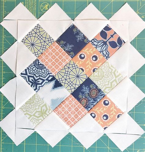 Granny Square Quilt Pattern Free, Granny Square Quilt Block Free Pattern, Farmhouse Granny Square, Square Quilts, Jeanne Marie, Charm Pack Quilt Patterns, Charm Quilts, Granny Square Quilt, Scrappy Quilt Patterns