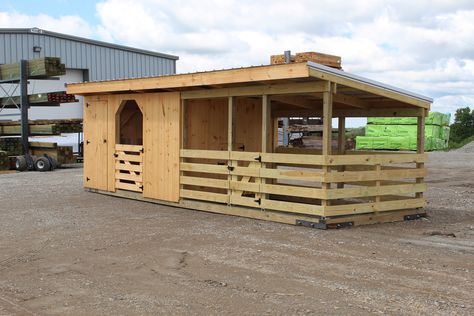 Goat Sheds - Mini Barns and Shed Construction - Millersburg Ohio Goat House Ideas, Goat Playground Ideas, Goat Farming Ideas, Goat Pen Ideas, Barn Chicken Coop, Pasture Shelter, Sheep Shelter, Sheep Barn, Goat Playground