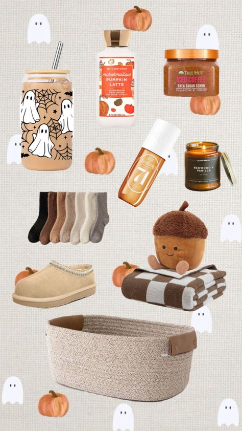 Boo Basket #fallaesthetic #fallgirlaesthetic #boobasket Boo Basket Ideas For Best Friend, Fall Basket Ideas, Making A Gift Basket, Fall Gift Baskets, Boo Baskets, Halloween Gift Baskets, Best Gift Baskets, Holiday Baskets, Halloween Wallpaper Cute