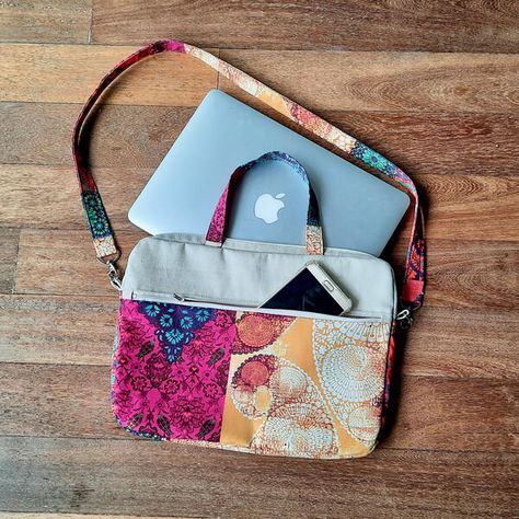 Diy Laptop Bag Pattern, Laptop Case Pattern, Diy Laptop Bag, Handmade Laptop Bag, Diy Laptop, Bag Pattern Free, Tablet Bag, Tote Bags Sewing, Leather Laptop Bag