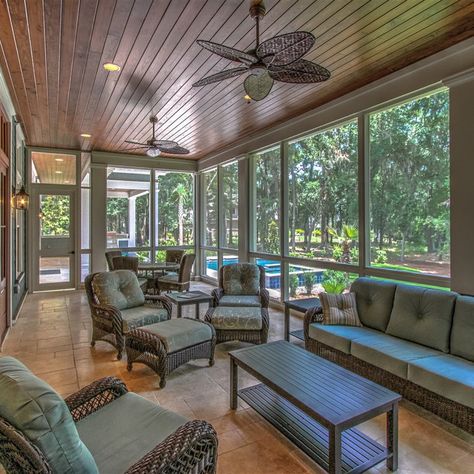 75 Screened-In Porch Ideas You'll Love - September, 2024 | Houzz Porch Furniture Layout, Screened Back Porches, Screened Porches, Sunroom Decorating, Outdoor Kitchen Grill, Porch Furniture, Screen Porch, Screened In Patio, Home Porch