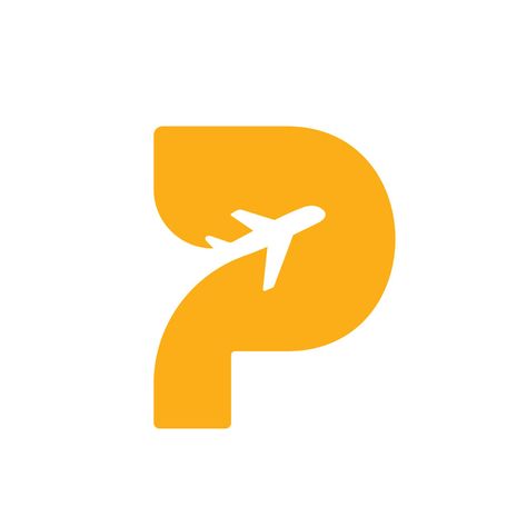 Letter P logo design by Lupe Design featured in LogoLounge Book 11. #logos #logo #plane #p #letter #yellow #branding #design P Letter Logo Design, Plane Logo Design, Yellow Logo Design, Letter P Logo Design, Letter P Design, Yellow Branding Design, Letter P Logo, Plane Logo, Travel Logos