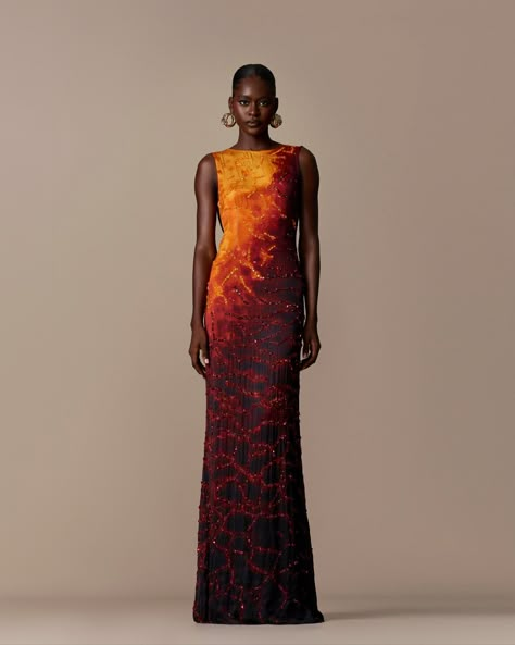 Lava Dress, Shimmery Dress, Molten Lava, Silk Satin Fabric, T Dress, Gowns Of Elegance, Couture Runway, Printed Silk, Be Beautiful