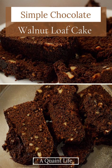 Chocolate Walnut Loaf Cake, Chocolate Walnut Cake Recipe, Walnut Loaf Cake, Chocolate Walnut Cake, Walnut Cake Recipe, Mini Lemon Cheesecakes, Walnut Loaf, Breads Recipes, Walnut Fudge