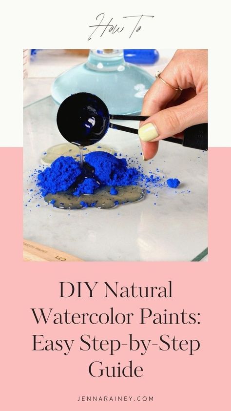 Learn how to make your own natural watercolor paints with this easy tutorial. I'm sharing the steps to creating vibrant and eco-friendly paints using natural ingredients. Perfect for artists looking to experiment with homemade watercolor supplies. How To Make Handmade Watercolor Paint, Diy Watercolor Paints, Diy Watercolor Pans, Diy Paint Recipe, Homemade Watercolors Diy, Diy Natural Watercolor Paint, Natural Paints Diy, Natural Paint Making, Using Watercolor Paint