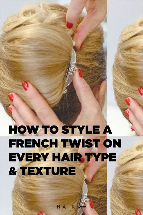 If you've always wanted to know how to style a French twist at home, now is your moment to learn. We're providing all the professional advice you need to do this easy updo. Nail Combinations, French Twist Updo, Texture Hair, Easy Updo, Easy Hairdos, Johnson City Tn, French Twist Hair, Updo Hairstyle, French Hair