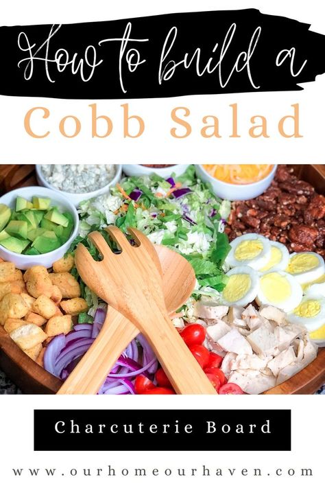 Cobb Salad, Salad, Healthy Salad, Charcuterie Board Salad Charcuterie Board, Charcuterie Board, Family Dinner, Cobb Salad, Condiments, To Create, Salad, Meat, Chicken