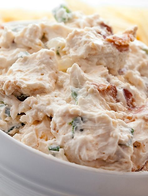 What do bacon, cheddar cheese, cream cheese, sour cream and green onions equal? One heck of a Super Bowl party dip. Bacon Cheese Dip Recipes, Bacon Cheese Dip, Horseradish Dip, Dip Party, Bacon Cheese Dips, Bacon Dip, Dip Sauce, Party Dip, Cheese Dip Recipes