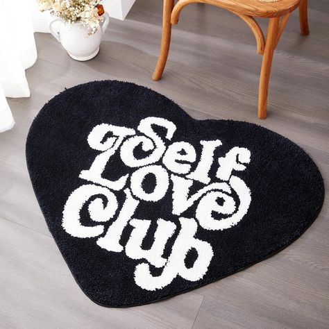 PRICES MAY VARY. -- CUTE RUG GIRLS ROOM DECOR -- Unique and evocative Self Love Club design, with the empowering words "Self Love Club" written on it, will make it the talking point of any room – a powerful and inspiring addition to your home decor -- FUNCTIONAL FUNKY THROW RUG -- Made a perfect minimalist indoor rug, cute bathroom rug, retro kitchen rug, aesthetic small bedroom rug, funky dorm throw rug, cool birthday / valentines gift for her -- ANTI SKID GROOVY ACCENT RUG -- Has upgraded the Funky Rugs Aesthetic, Music Rug, Rugs In Bedroom Aesthetic, Aesthetic Rugs, Tufting Rugs Ideas, Small Bedroom Rug, White Bath Mat, Funky Rugs, Trendy Rug