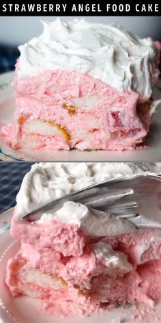 Fresh Strawberry Recipes Desserts, Strawberry Angel Food Cake Dessert, Angel Food Cake Recipes, Fresh Strawberry Desserts, Raspberry Jello, Strawberry Angel Food Cake, Angel Food Cake Desserts, Jello Recipe, Cake Raspberry