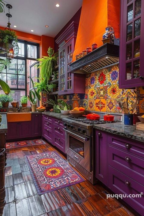 Indie Kitchen, Funky Kitchen Ideas, Witchy Kitchen, Fun Kitchen, Boho Kitchen, Apartment Decor Inspiration, Dream Room Inspiration, Dream Apartment, Dream House Interior