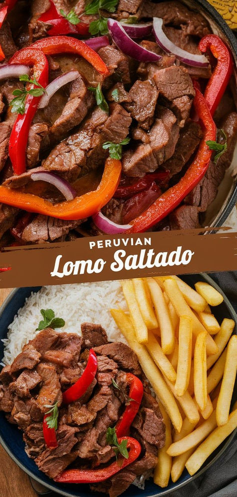 Learn how to make authentic Peruvian Lomo Saltado, a flavorful stir-fry combining tender beef, crispy fries, and fresh vegetables in a savory sauce. Perfect for dinner tonight Lomo Saltado Recipe Peruvian, Peruvian Side Dishes, Lomo Saltado Recipe, Peruvian Dishes, Lomo Saltado, Crispy Fries, Crispy Fry, Cream Cakes, Tender Beef