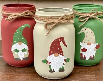 Hand-painted Rustic Home Decor by RedwoodHome on Etsy Mason Jar Pumpkin, Mason Jar Candy, Mason Jar Art, Crochet Bell, Mason Jar Centerpiece, Halloween Mason Jars, Fall Mason Jars, Christmas Mason Jars, Mason Jar Crafts Diy