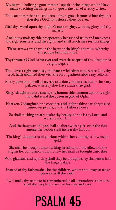 Thy throne, O God, is for ever and ever: the sceptre of thy kingdom is a right sceptre… Psalm 45 (KJV) Prayers For Myself, Psalm 45, Hoodoo Conjure, Bible Psalms, Hoodoo Spells, Book Of Enoch, Children Of Men, Autumnal Equinox, The Psalms