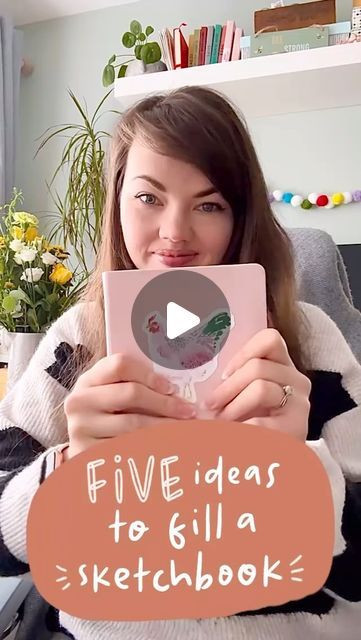 Katie | lllustrator & Artist on Instagram: "Let’s fill our sketchbooks! Here are five ideas to get you going if you’re not sure where to start. Don’t overthink and just go for it — I promise you’ll feel better after 🥰🎨✨  #SketchbookArtist #ShowYourSketchbook #SketchbookIdeas" How To Fill Sketchbook Pages, How To Fill Your Sketchbook, Ideas To Fill A Sketchbook, First Page Of Sketchbook Ideas, Draw With Me, Just Go For It, Sketchbook Ideas, Sketchbook Pages, Go For It