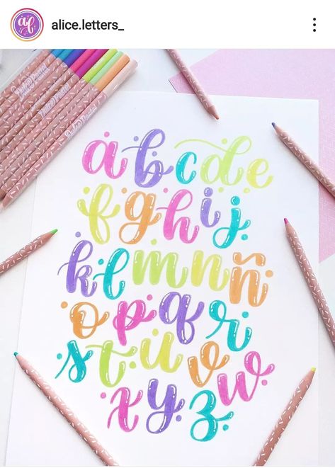 Kawaii Lettering, Fonts Hand Lettering, Hand Lettering 101, Bullet Journal Hand Lettering, Hand Lettering Alphabet Fonts, Brush Lettering Quotes, Hand Lettering Worksheet, Bullet Journal Font, Lettering Guide