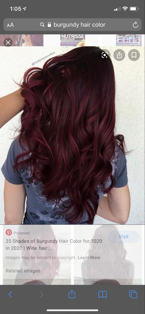 Red Black Hair, Deep Red Hair Color, Boxed Hair Color, 2015 Hair, Deep Red Hair, Black Red Hair, Wine Hair, Hair Color Burgundy, Dye Ideas