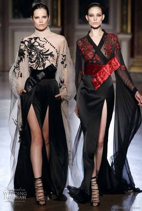 Zuhair Murad F/W 2011/2012 Oriental-inspired Dress with Floor-length Sleeves and Sensual Slits