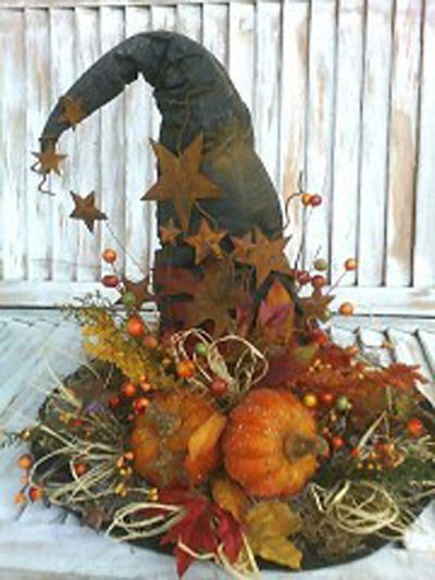 Dekorasi Halloween, Adornos Halloween, Witches Hat, Fall Deco, Fall Halloween Crafts, Fantasias Halloween, Fall Halloween Decor, Halloween Deco, Fall Holidays