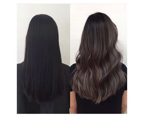 Dye Black Hair, Ash Gray Hair Color, Hair Lights, Best Hair Color Ideas, The Best Hair Color, Easy Hair Ideas, California Hair, Gray Headboard, Black Hair Balayage