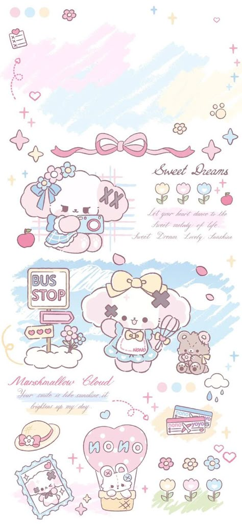 Cute Background Pictures, Cute Home Screen Wallpaper, Kawaii Wallpapers, Wallpaper Doodle, Iphone Wallpaper Hd Nature, Wallpapers Widgets, Soft Wallpaper, Sanrio Wallpaper, Wallpaper Girly