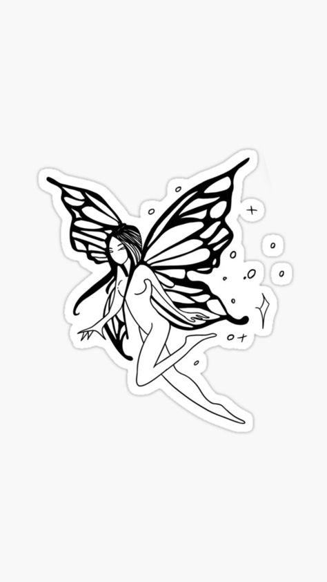 Fairy Outline, Fairy With Butterfly Wings, Butterfly Wing Tattoo, Tattoo Design Book, Wings Tattoo, Fairy Wings, Butterfly Wings, Tattoo Designs, Tattoos