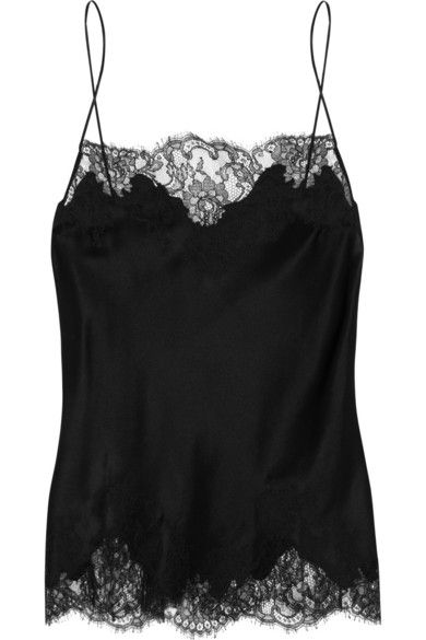 Black lace cami Carine Gilson, Black Lace Cami, Studio Workshop, French Lingerie, Lingerie Inspiration, Lace Silk, Silk Camisole, Silk Lace, Lace Camisole