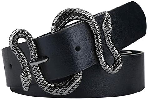 Amazon.com: cute belts for women Belt For Dress, Snake Belt, Wide Leather Belt, Leather Ring, Jean Belts, Studded Belt, Faux Leather Belts, Black Leather Belt, Vintage Belts