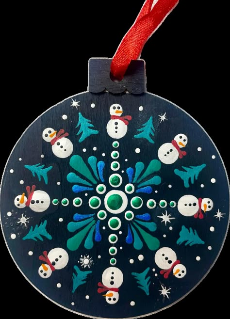 Dot Art Painting Christmas Ornaments, Mandala Dot Painting Christmas Ornaments, Christmas Dotting Art, Dotted Christmas Ornaments, Christmas Dot Art Free Printable, Dot Painting Ornaments, Dot Painting Christmas Ornaments, Snowman Mandala, Dot Painting Christmas