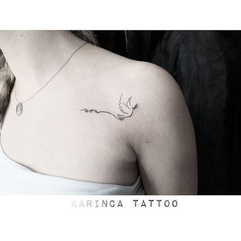 Dove Tattoo On Collar Bone, Dove Collar Bone Tattoo, Dove Tattoo Collar Bone, Dove Of Peace Tattoo, Small Dove Tattoos For Women, Collarbone Tattoos For Women Meaningful, Peace Tattoos For Women, Tattoo Pigeon, Bird Tattoo Collarbone