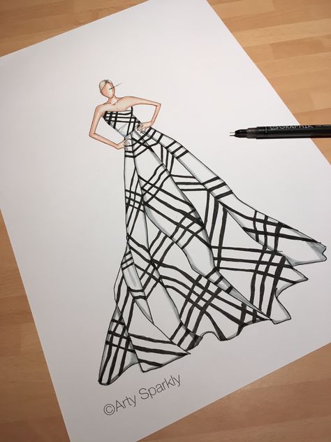 Harmony In Fashion Design, Fashion Design Drawings Dresses, Fashion Drawing Ideas, Dress Illustration Art, Dresses Art, Fashion Illustration Tutorial, Fashion Figure Drawing, Fashion Illustrations Techniques, Fashion Drawing Sketches