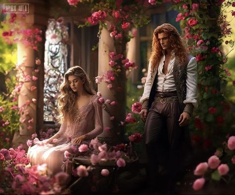 Feyre And Rhysand Hewn City, King Of Hybern Acomaf, Ryshand Fan Art, Rhysand Fan Art, Elain And Lucien, Sjm Multiverse, Books Fanart, Neural Art, Roses Book